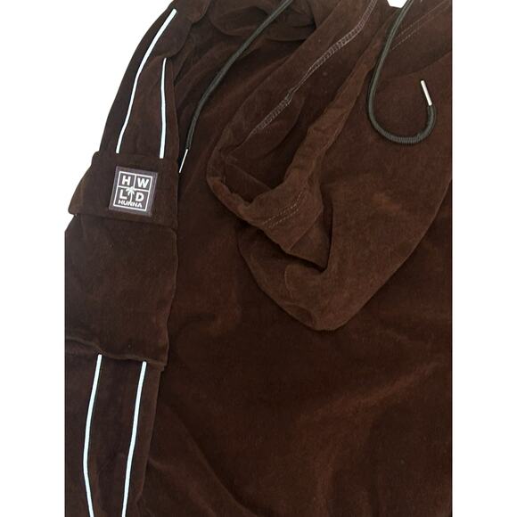 HWLD Hunna Brown Zip Lore Jacket Size Small Chocolate Streetwear - Picture 5 of 8